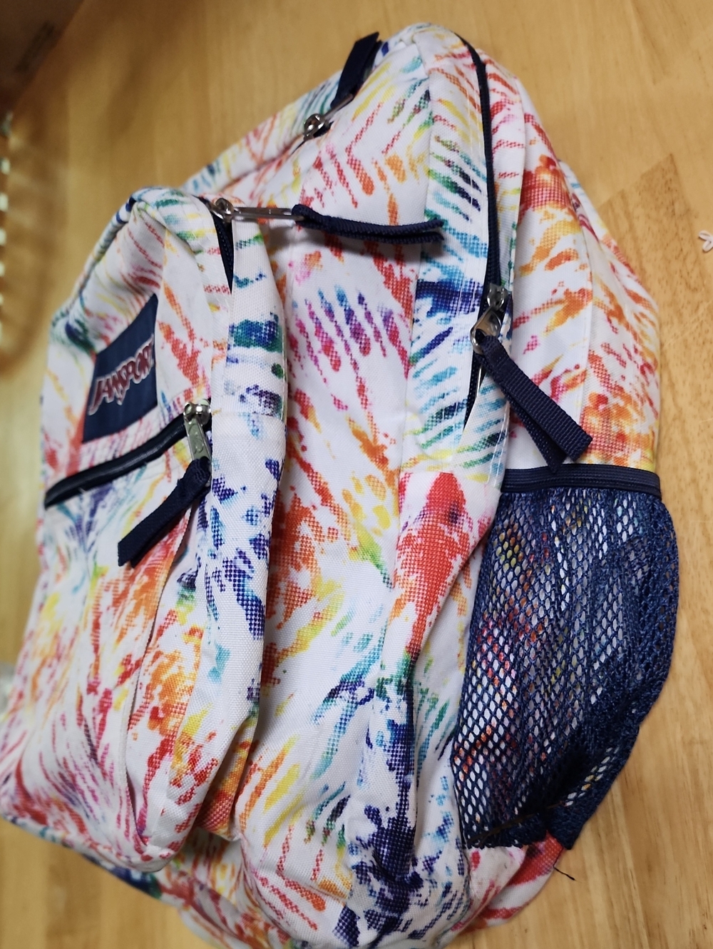 JanSport Big Student Backpack Rainbow Tie Dye Large School Bookbag EUC - Picture 13 of 16